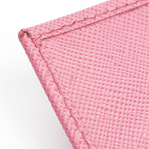 Prada Saffiano Keychain Key Case Triangle Logo Pink - Picture 6 of 7